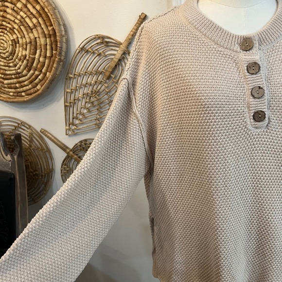 Bluivy S01664 Cotton Knit Lounge Set Waffle Top Pants Two Piece Beige Medium - Picture 4 of 12